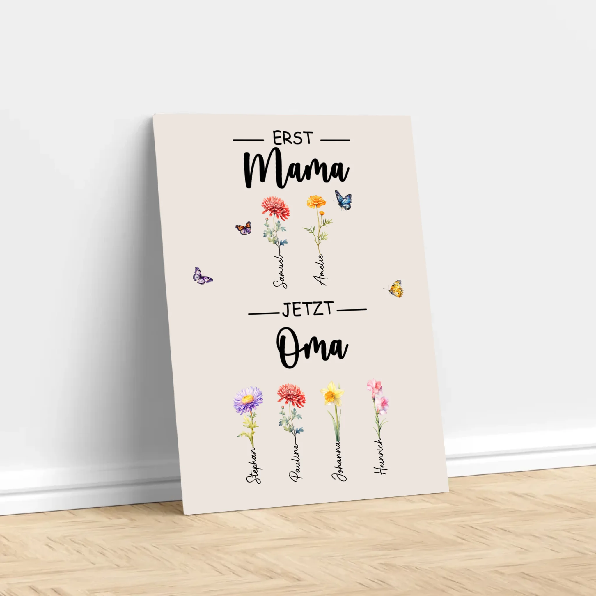 Personalisierte Leinwand "Erst Mama, jetzt Oma"