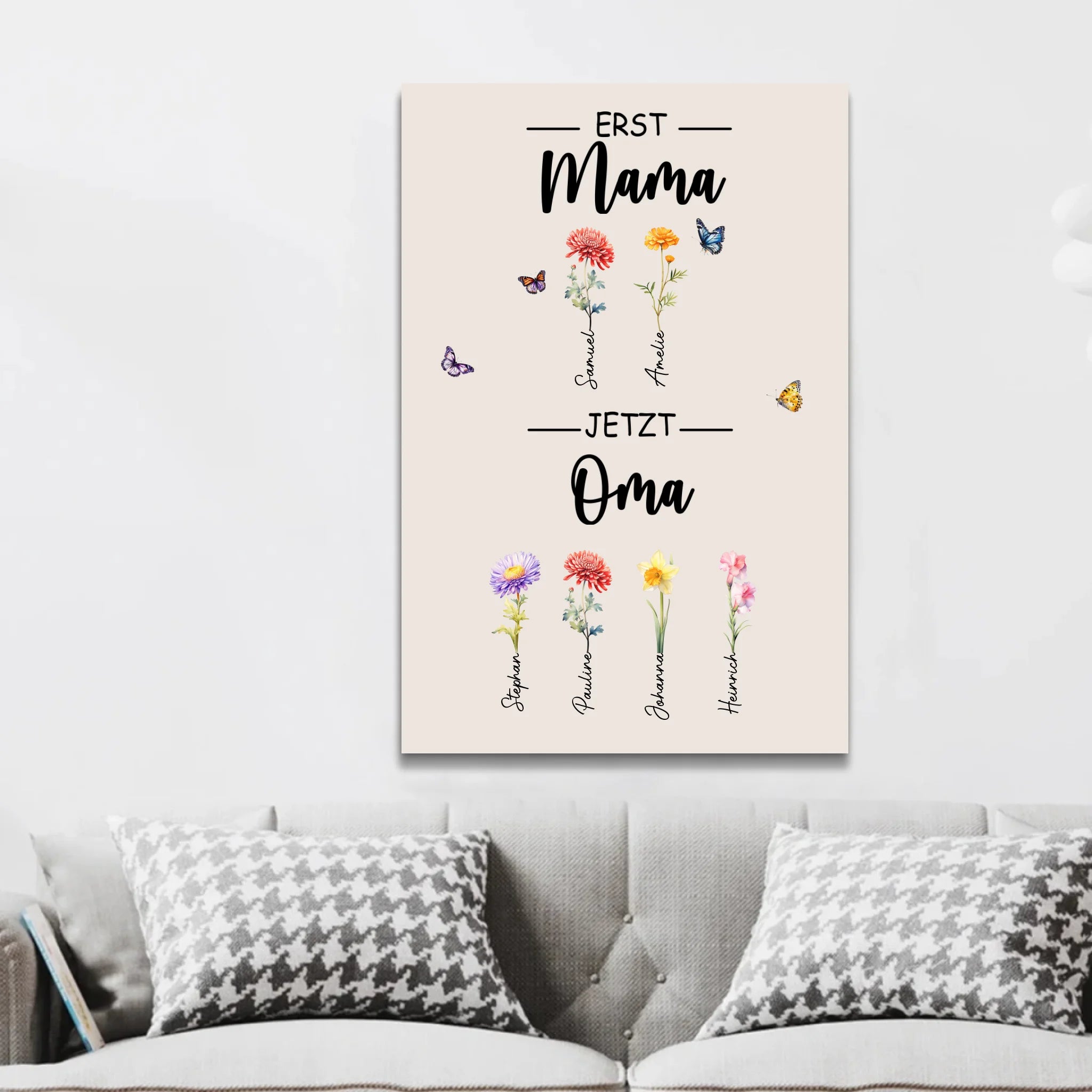 Personalisierte Leinwand "Erst Mama, jetzt Oma"