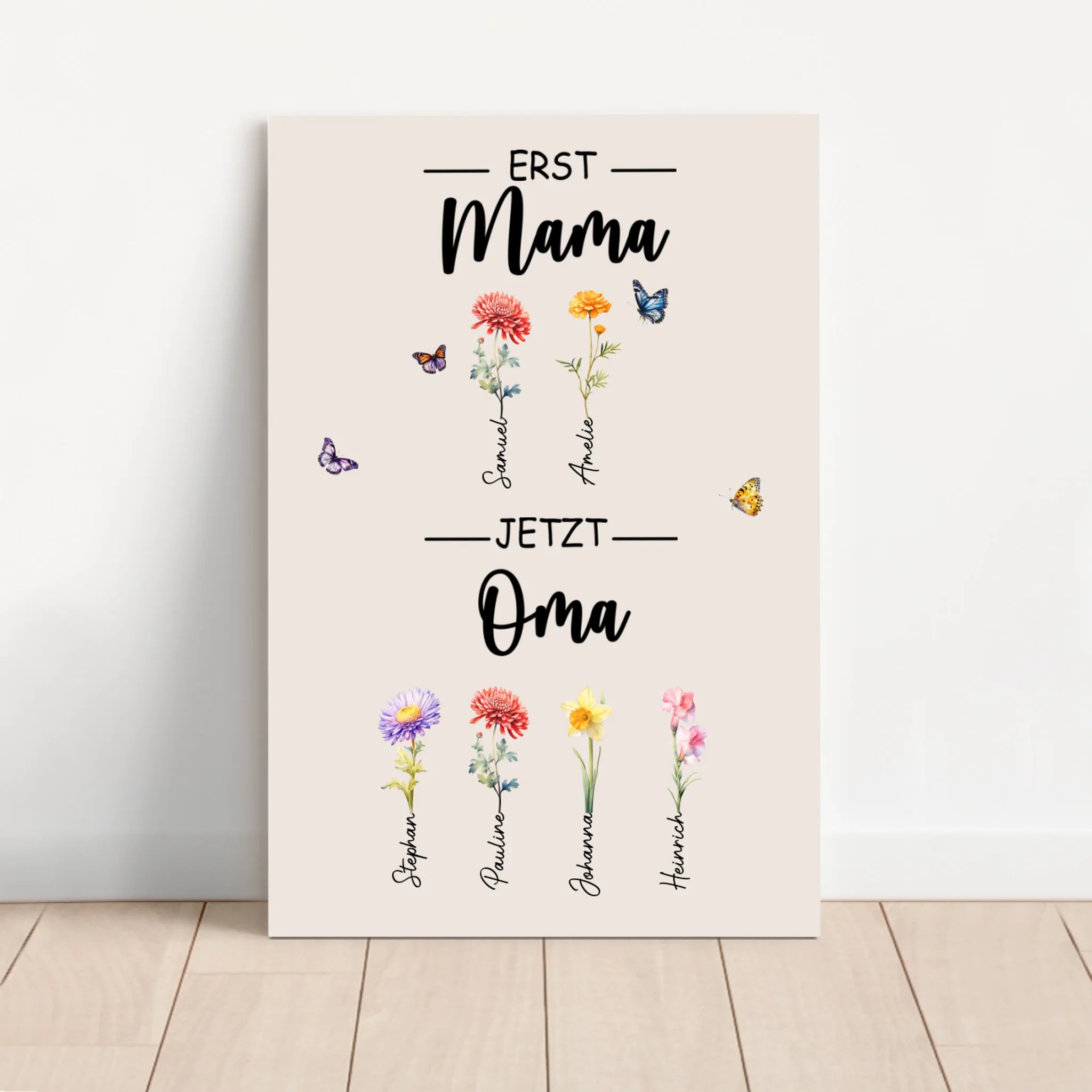 Personalisierte Leinwand "Erst Mama, jetzt Oma"