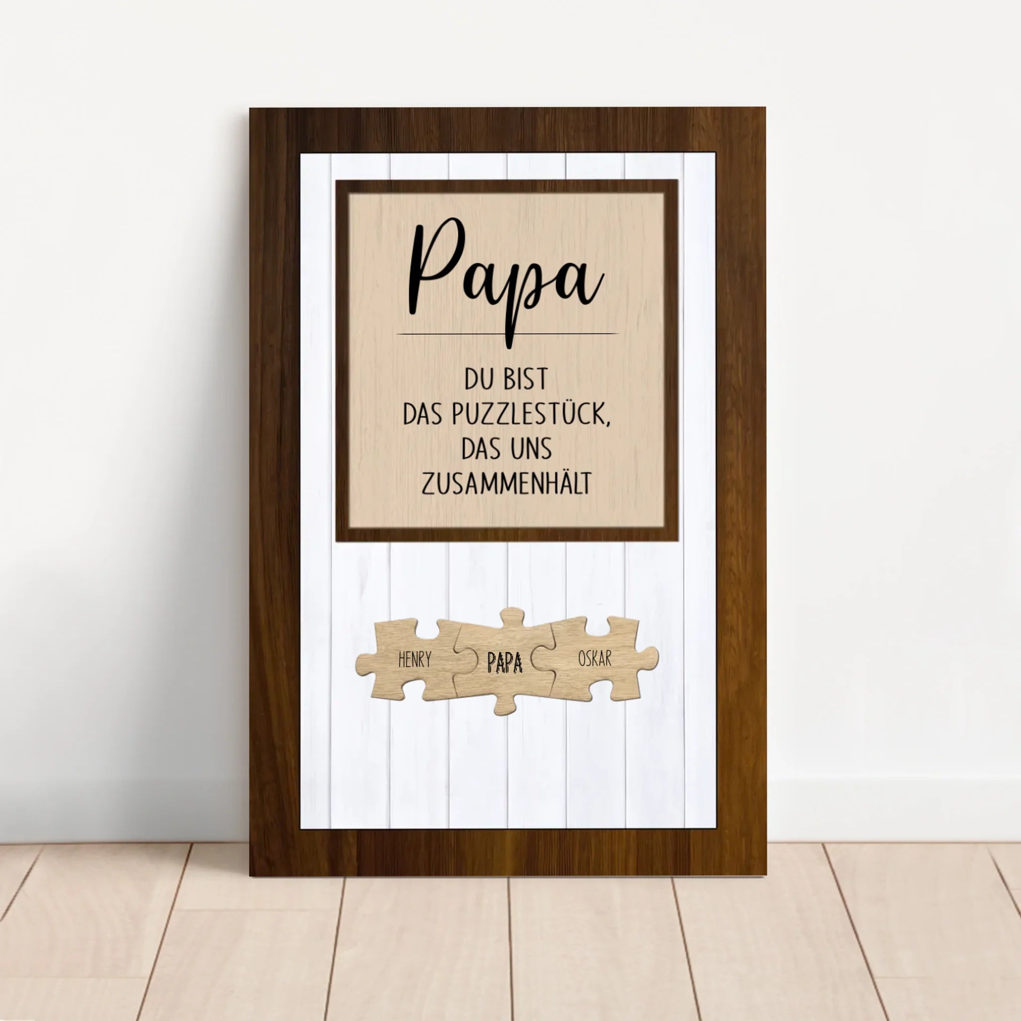 Personalisierte Leinwand – Papa, du bist das Puzzleteil, das uns zusammenhält