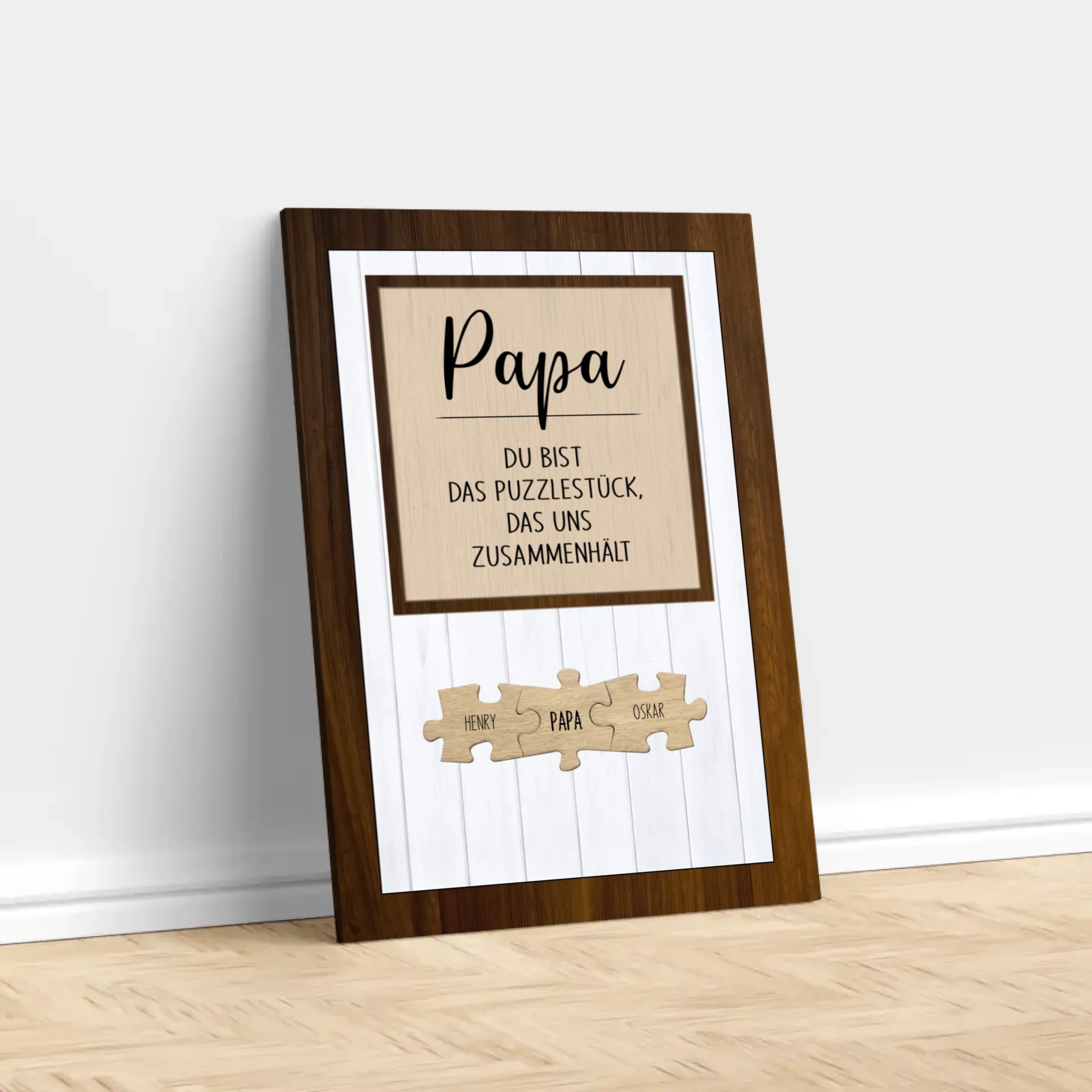 Personalisierte Leinwand – Papa, du bist das Puzzleteil, das uns zusammenhält
