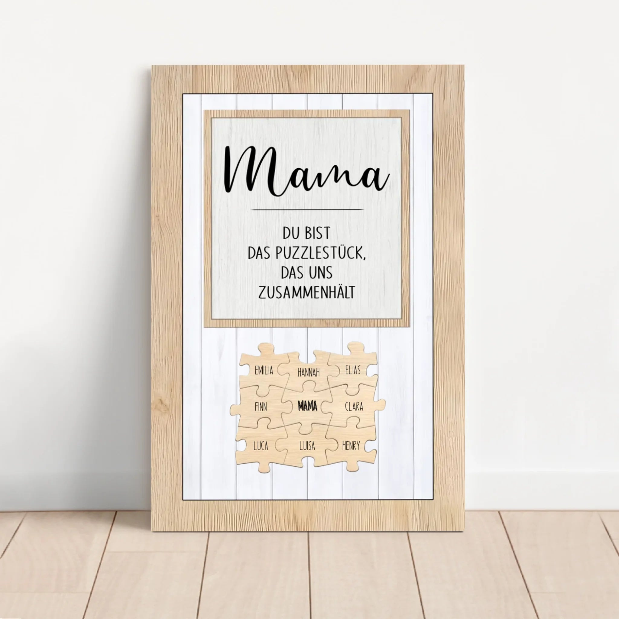 Personalisierte Leinwand – Mama, du bist das Puzzleteil, das uns zusammenhält