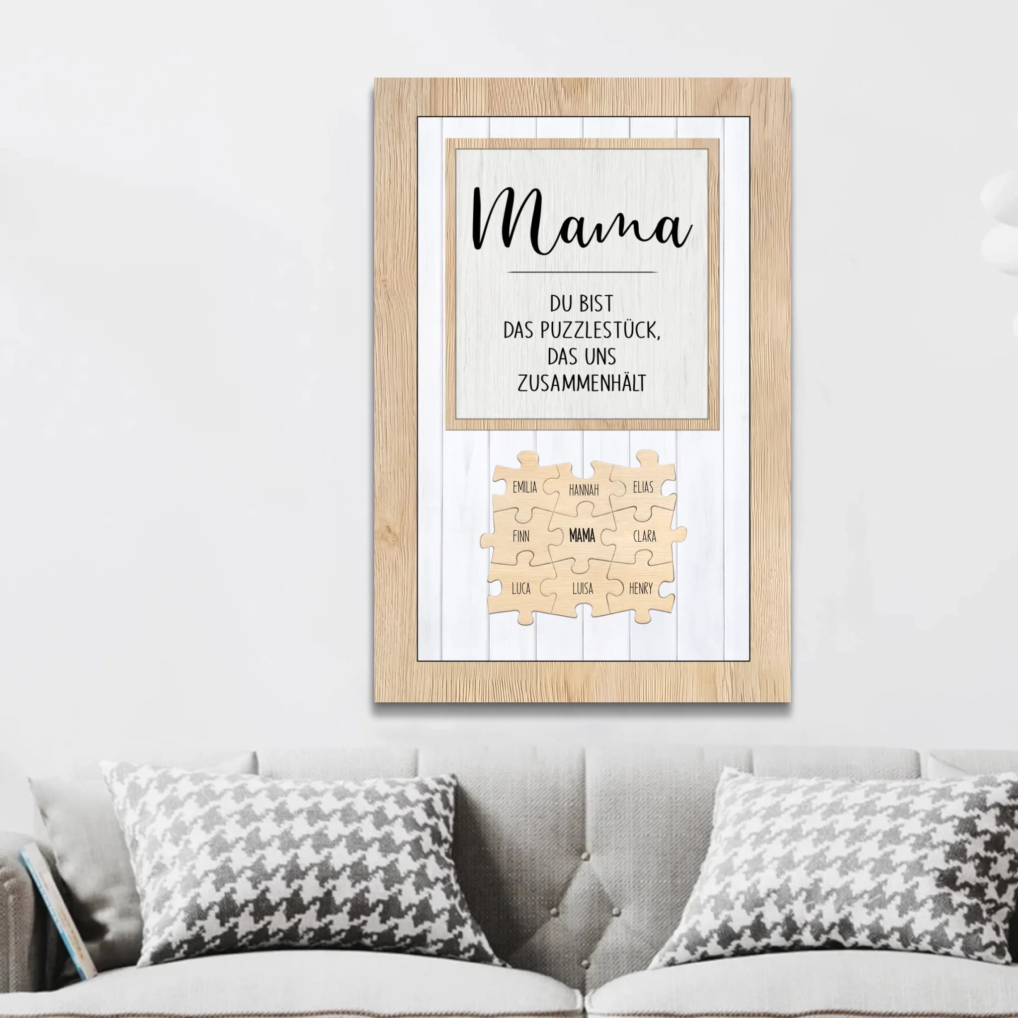 Personalisierte Leinwand – Mama, du bist das Puzzleteil, das uns zusammenhält