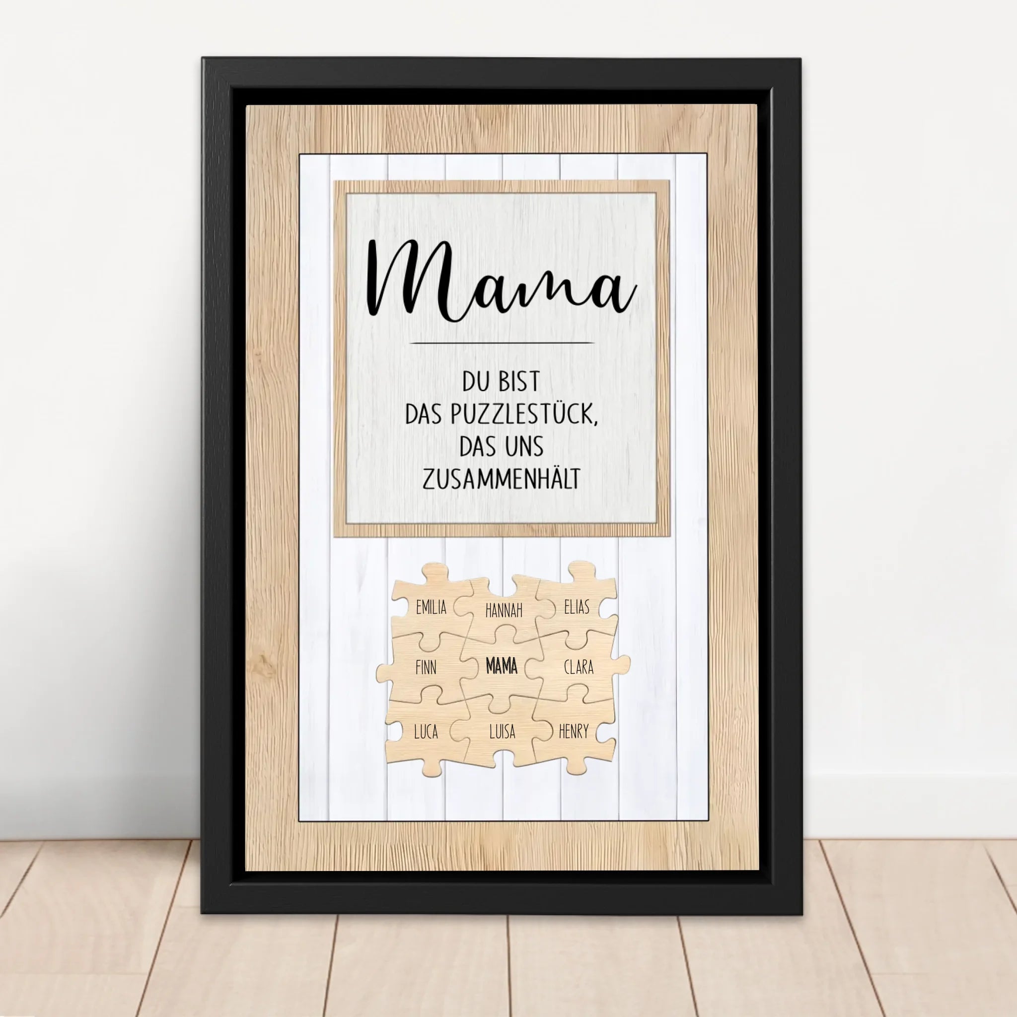 Personalisierte Leinwand – Mama, du bist das Puzzleteil, das uns zusammenhält