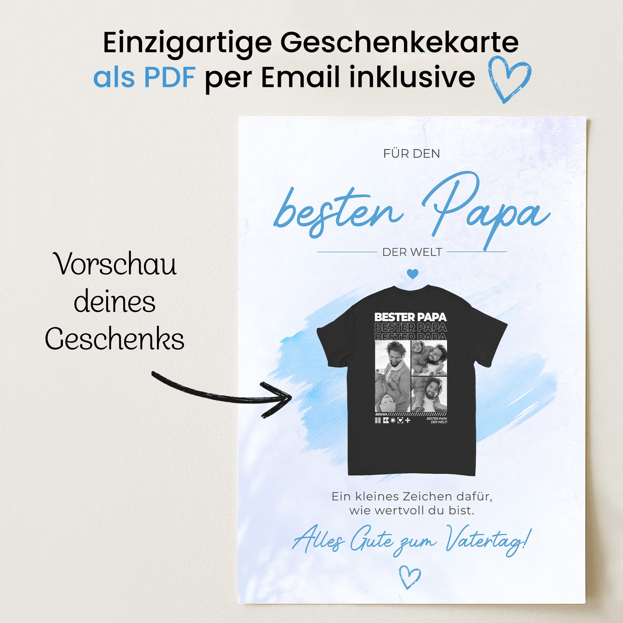 Vorschau der Vatertags-Ankündigungskarte